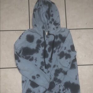 Jane and Delancey Black and Blue Tie-Dye Hoodie